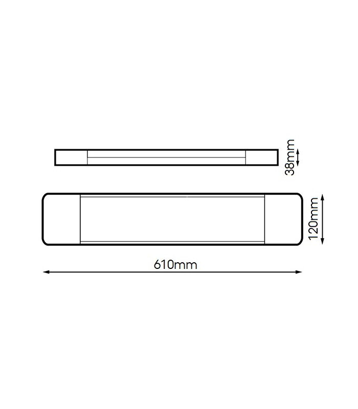 Regleta LED LUXTAR PRO 61Cm 30W 3000Lm IP20 CCT