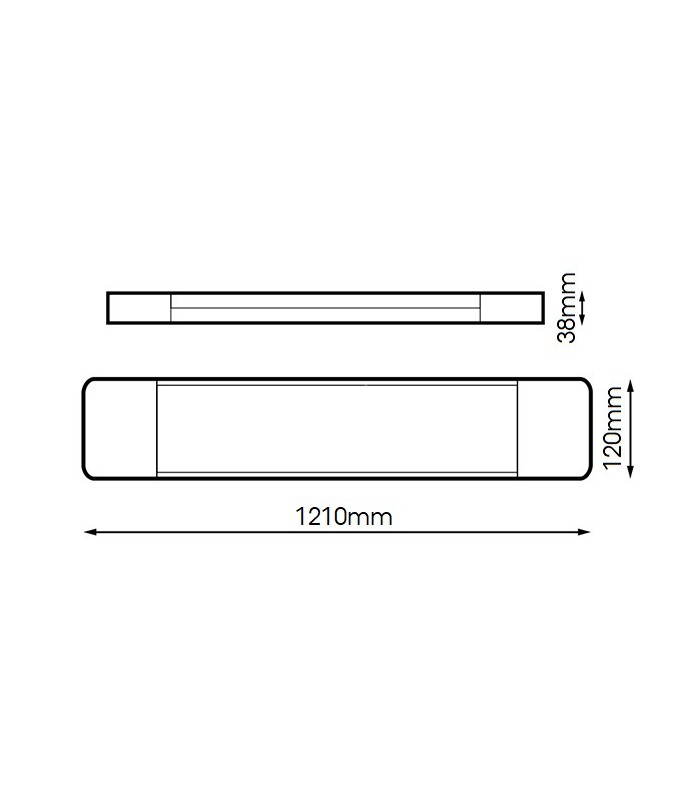Regleta LED LUXTAR PRO 121Cm 50W 5000Lm IP20 CCT