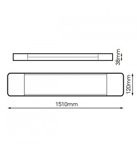 Regleta LED LUXTAR PRO 151Cm 60W 6000Lm IP20 CCT