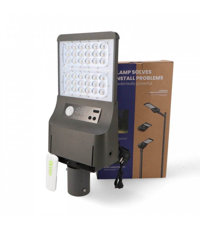 Farola Led solar HYBRID 160W/16W 6000Lm 140ºX75º IP65 CCT