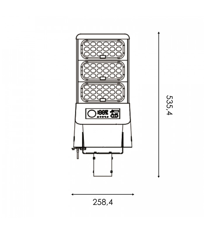 Farola Led solar HYBRID 160W/16W 6000Lm 140ºX75º IP65 CCT