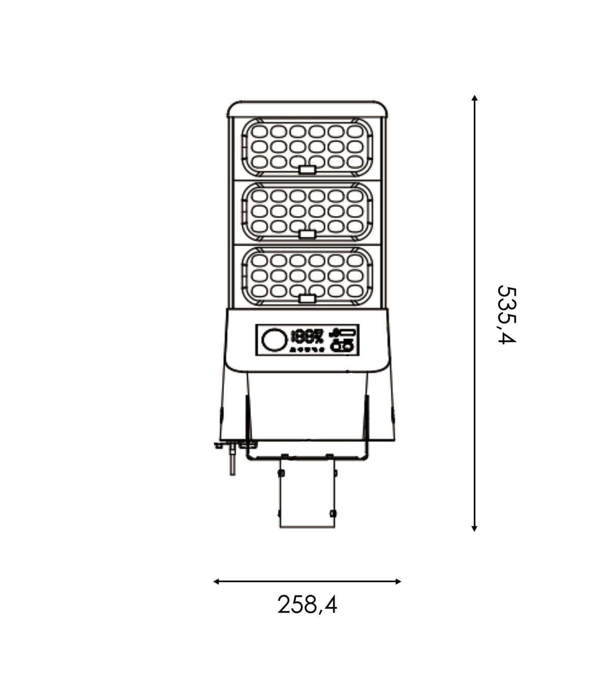 Farola Led solar HYBRID 160W/16W 6000Lm 140ºX75º IP65 CCT
