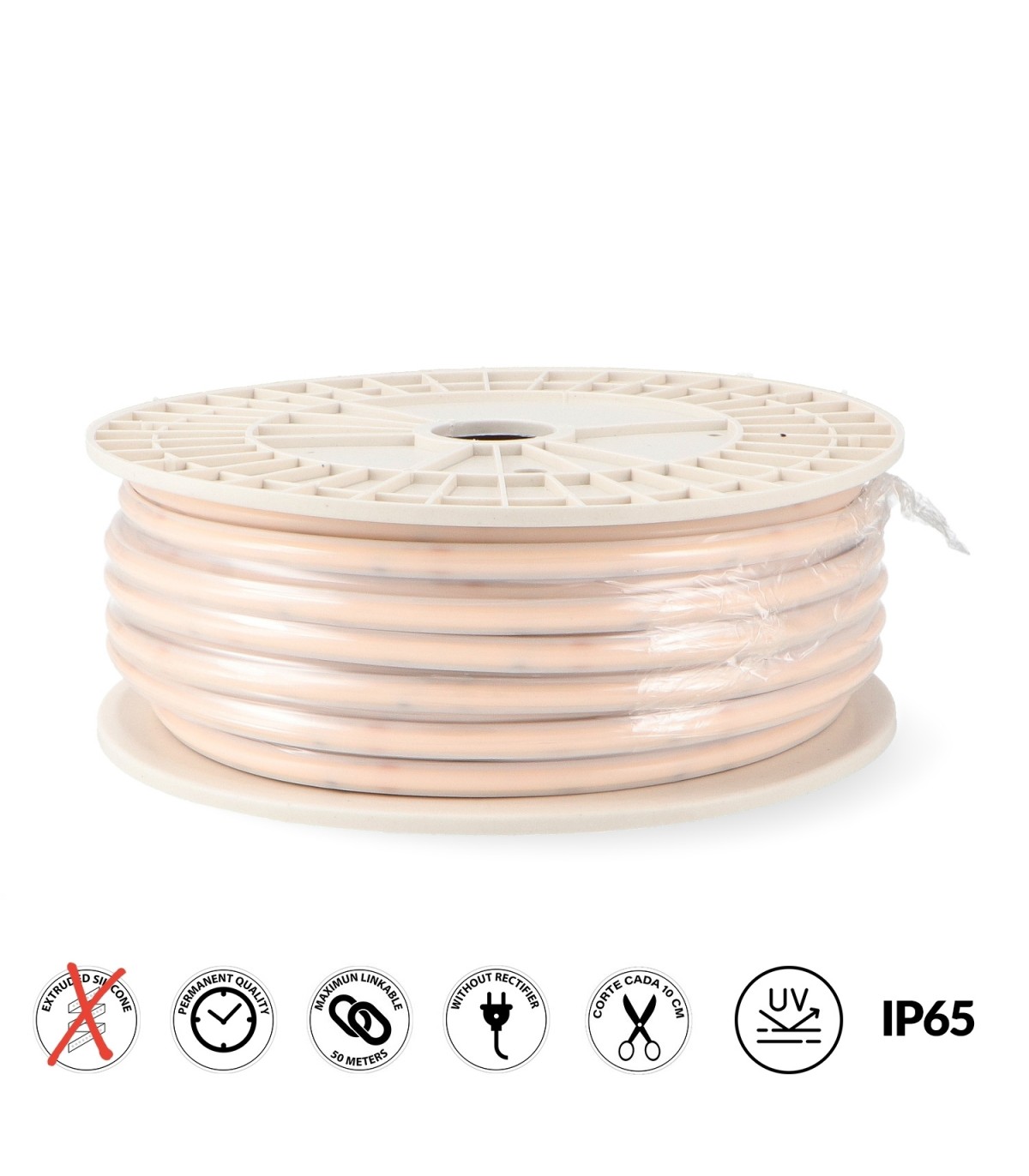 Tira Led COBPOINT 10W/m 1100Lm 220VDC IP65 -50 Metros-