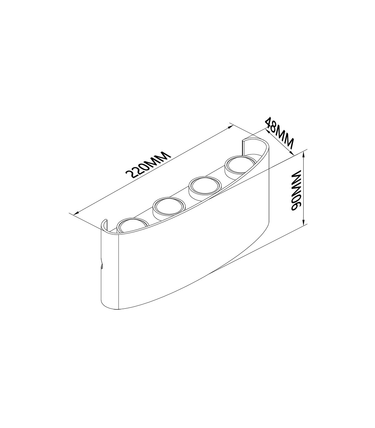 Aplique LED Exterior ARCS 8W 830Lm IP54 Antracita