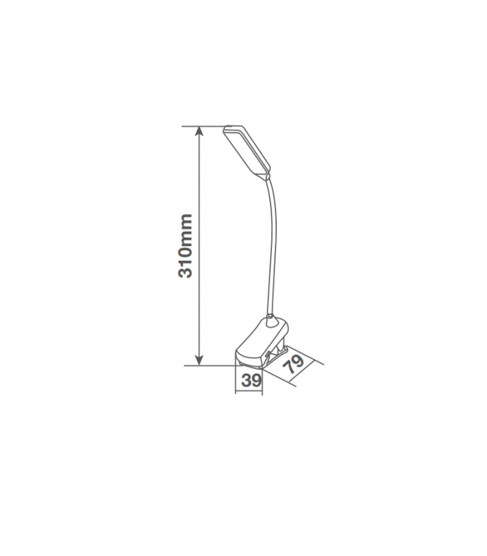 Linterna Lectura Led Ajustable con Pinza 1W 100Lm