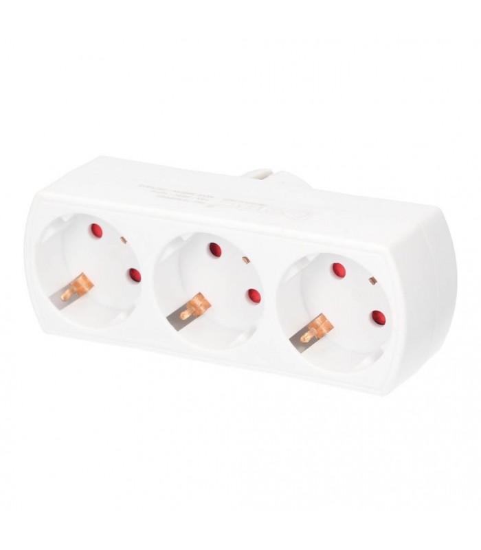 Ladrón Triple Plano Schuko 2P+TT 10/16A 250V