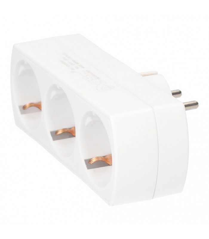 Ladrón Triple Plano Schuko 2P+TT 10/16A 250V