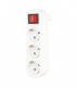 Ladrón Triple Salida Schuko En Línea Con Interruptor 16A 250V
