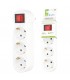 Ladrón Triple Salida Schuko En Línea Con Interruptor 16A 250V