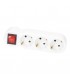 Ladrón Triple Salida Schuko En Línea Con Interruptor 16A 250V