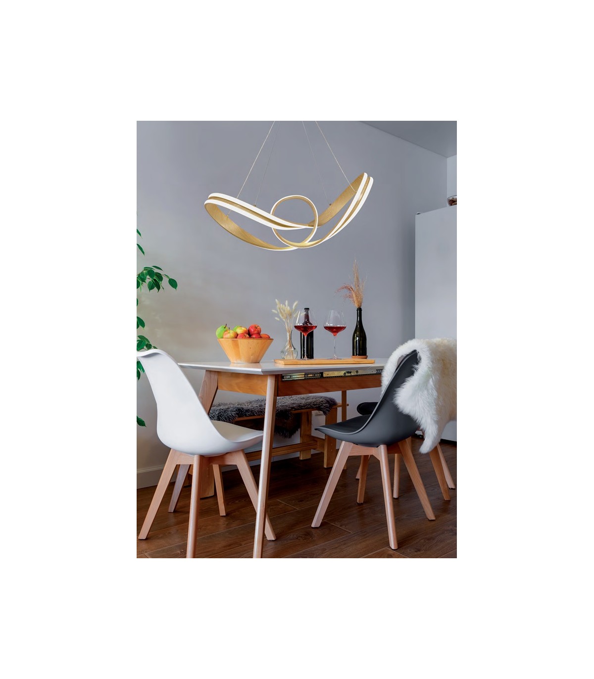 Lámpara Colgante STELAR MADERA 110W 11000Lm CCT