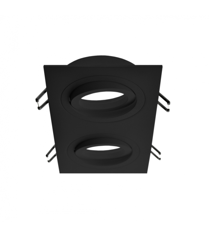Empotrable Basculante Doble Rectangular Negro/Negro