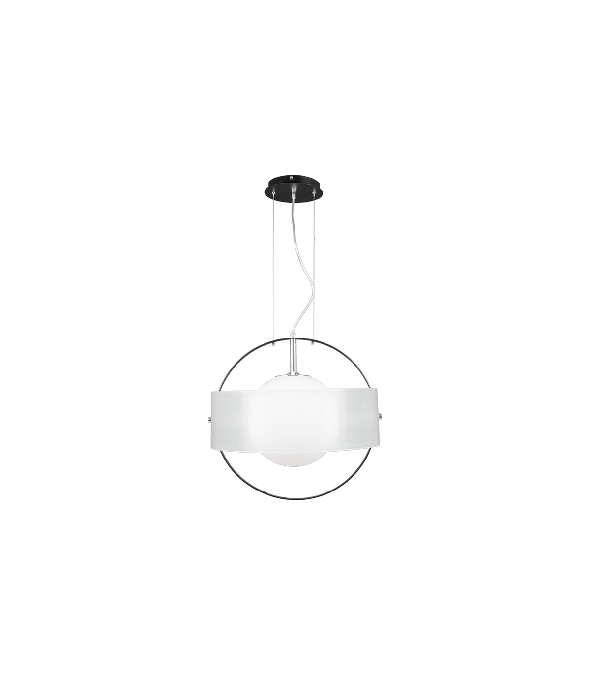 Lámpara Colgante ORB 1xE27 Blanco/Negro