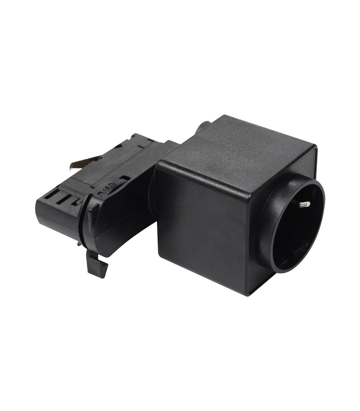 Base Schuko para Carril Trifásico Negro