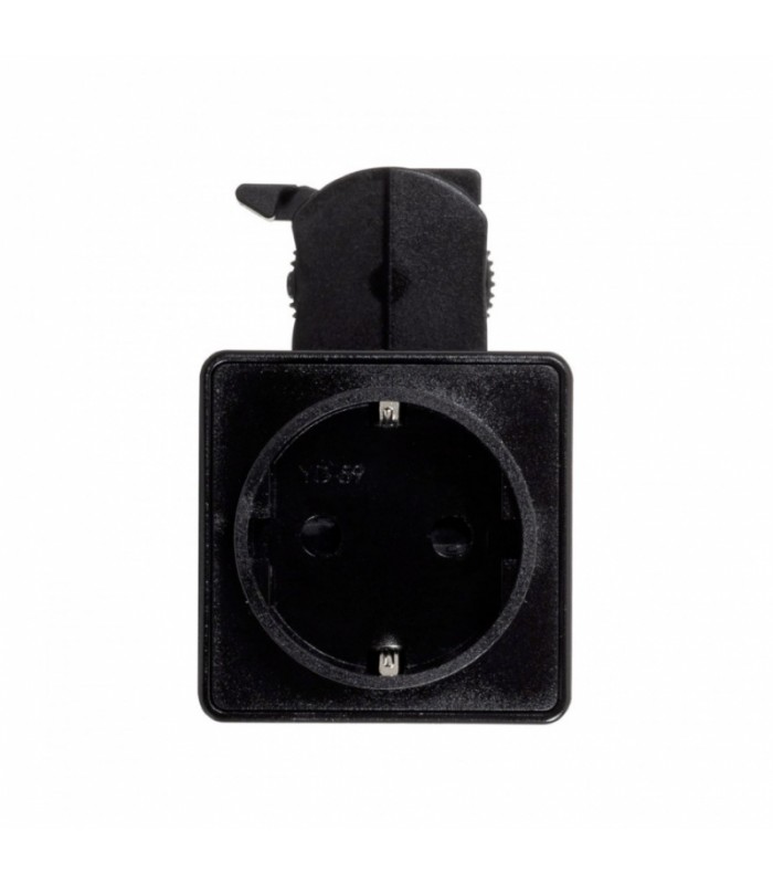 Base Schuko para Carril Trifásico Negro