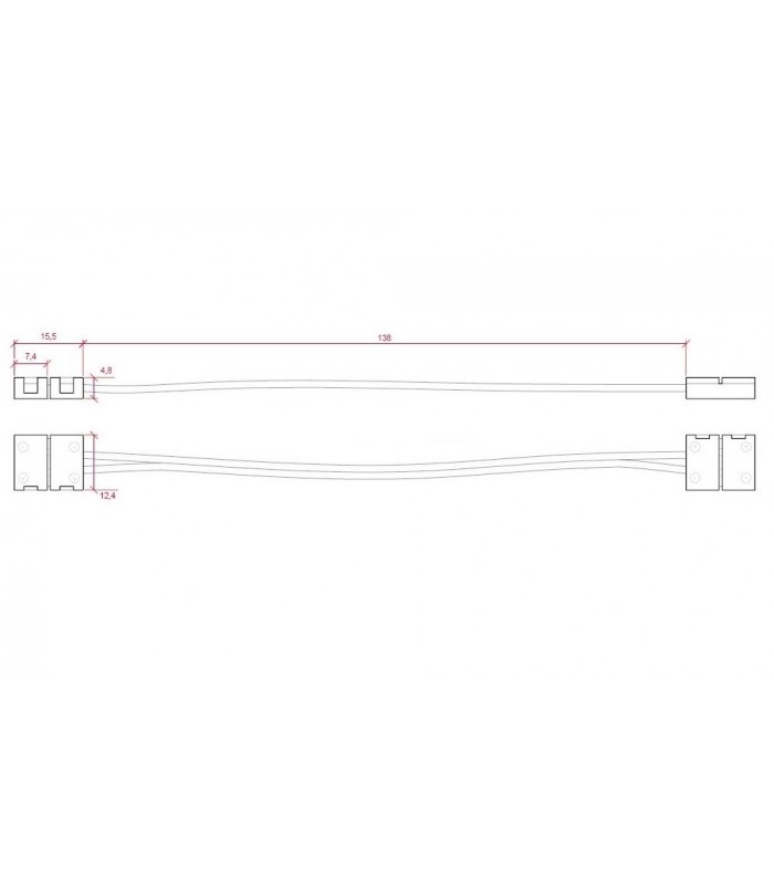 Ficha con cable para unir tiras de LED 8mm