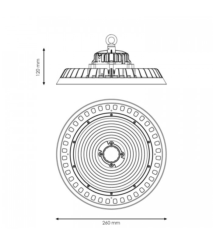 Campana UFO Serie MULTIOPTICAL 150W 22500Lm 60-85-110º IP54