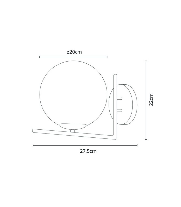 Aplique de Pared Aimee 1xE27 Cromo