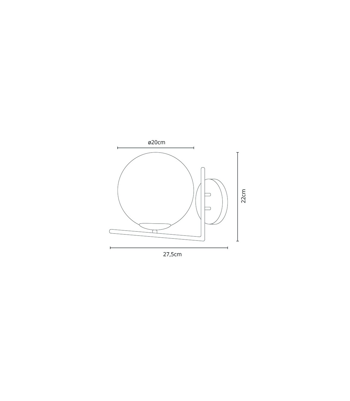 Aplique de Pared Aimee 1xE27 Cromo