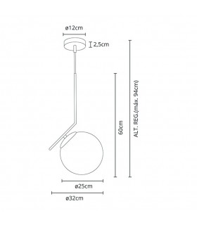 Lámpara Colgante Aimee 1xE27 Cromo REGx320mm