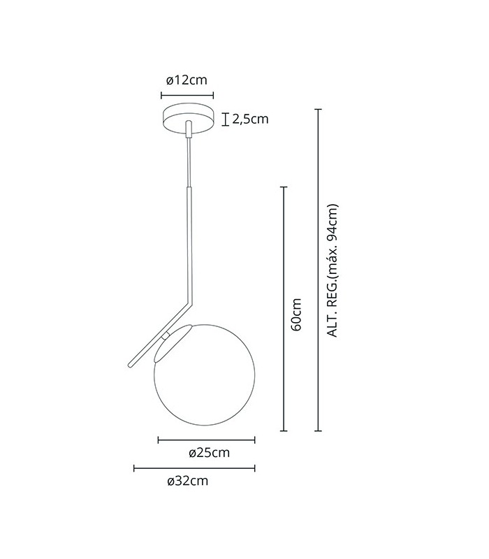 Lámpara Colgante Aimee 1xE27 Oro REGx320mm