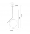 Lámpara Colgante Aimee 1xE27 Cromo REGx440mm
