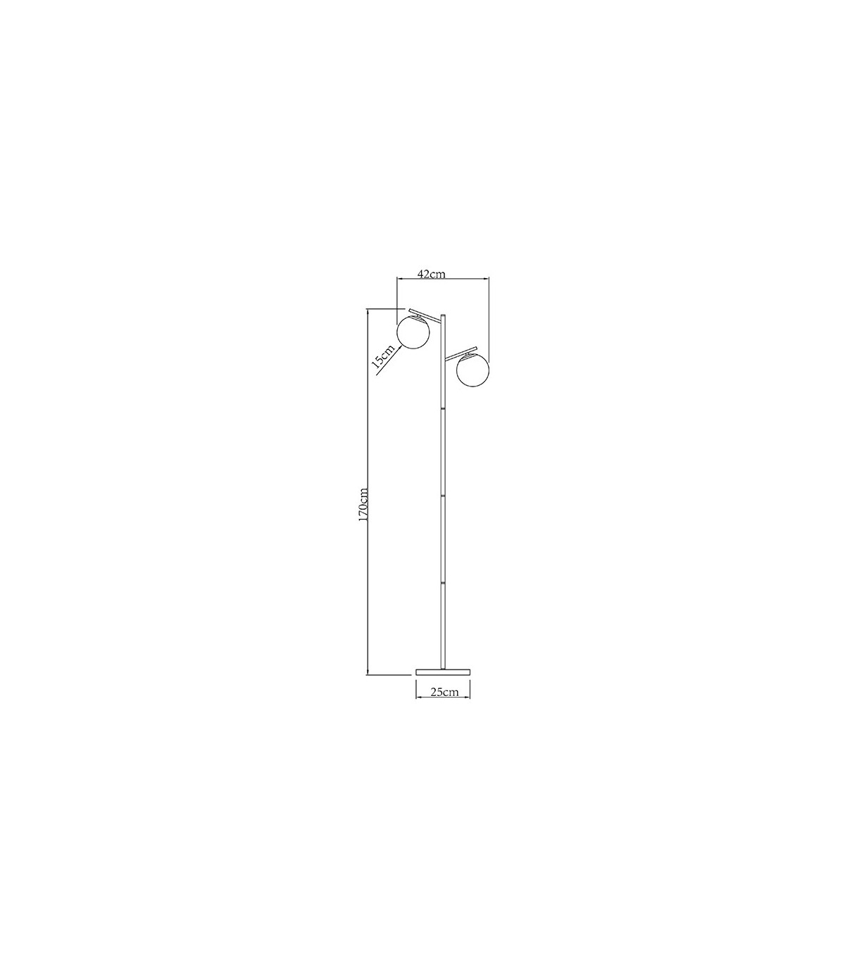 Lámpara de Pie Aimee 2xE27 Negro