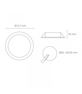 Downlight Led BOXSTER 9W 830LM IP20 Redondo Blanco