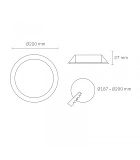 Downlight Led BOXSTER 24W 2500LM IP20 Redondo Blanco