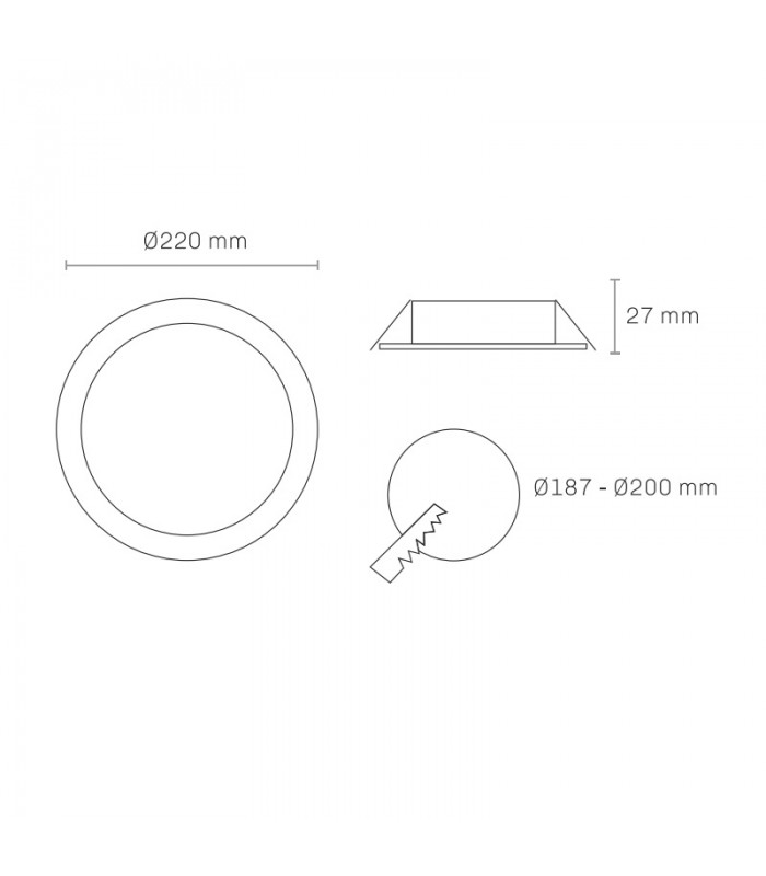 Downlight Led BOXSTER 24W 2500LM IP20 Redondo Blanco