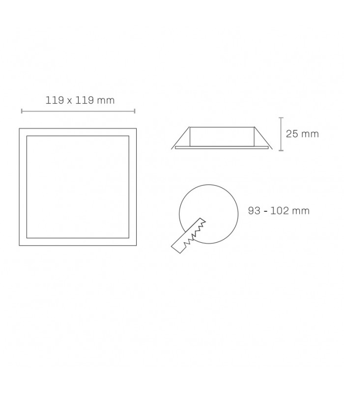 Downlight Led BOXSTER 9W 830LM IP20 Cuadrado Blanco