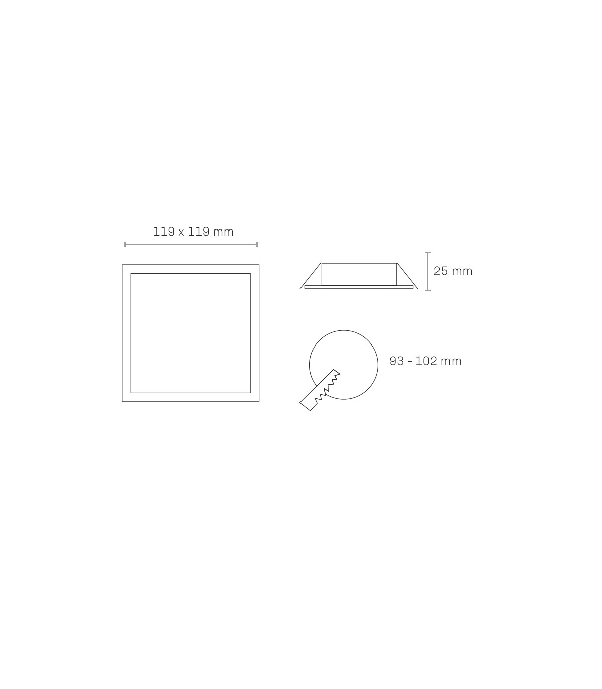 Downlight Led BOXSTER 9W 830LM IP20 Cuadrado Blanco