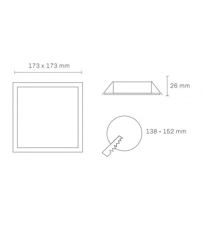 Downlight Led BOXSTER 18W 1850LM IP20 Cuadrado Blanco