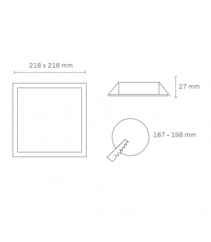 Downlight Led BOXSTER 24W 2500LM IP20 Cuadrado Blanco