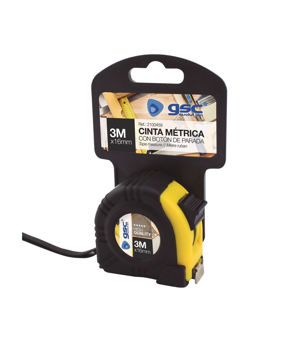 Cinta Métrica recubierta de Goma 16mm 3 Metros