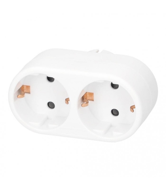 Ladrón Doble Plano Schuko 2P+TT 10/16A 250V