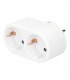 Ladrón Doble Plano Schuko 2P+TT 10/16A 250V