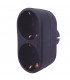 Ladrón Doble Plano Negro Schuko 2P+TT 10/16A 250V