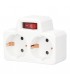 Ladrón Doble Con Interruptor Schuko 2P+TT 16A 250V