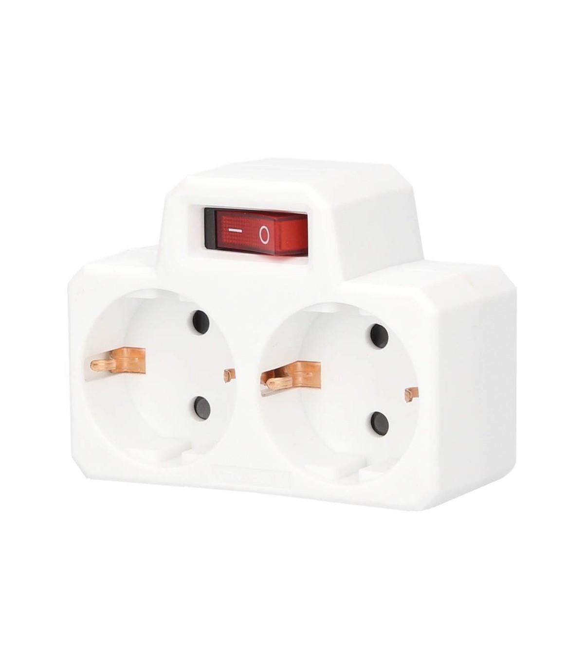 Ladrón Doble Con Interruptor Schuko 2P+TT 16A 250V