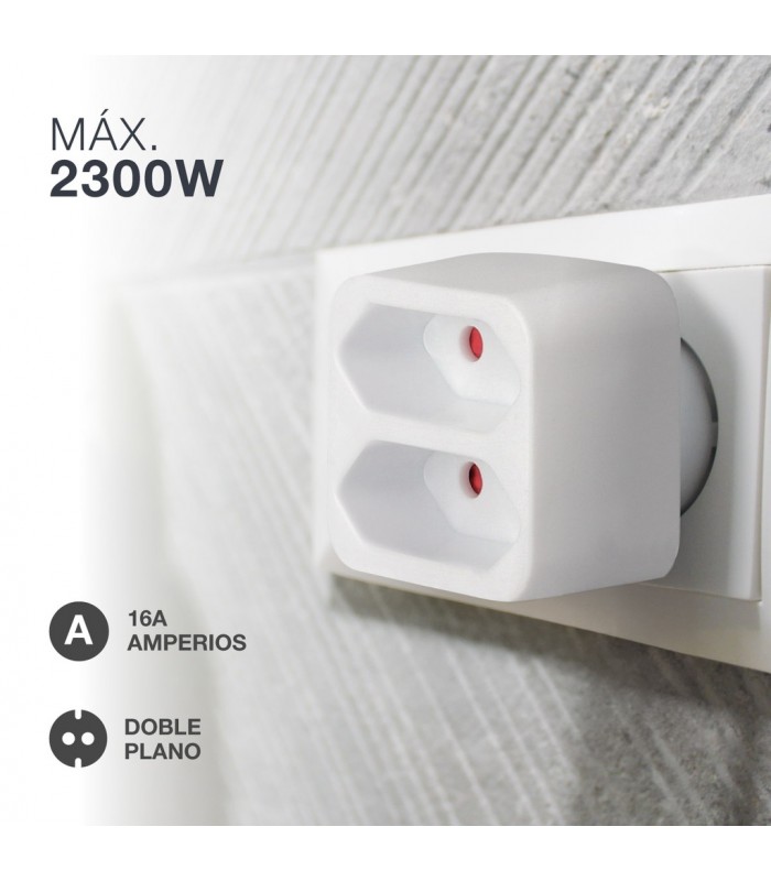Ladrón Doble Salida Plano 2.5A 250V