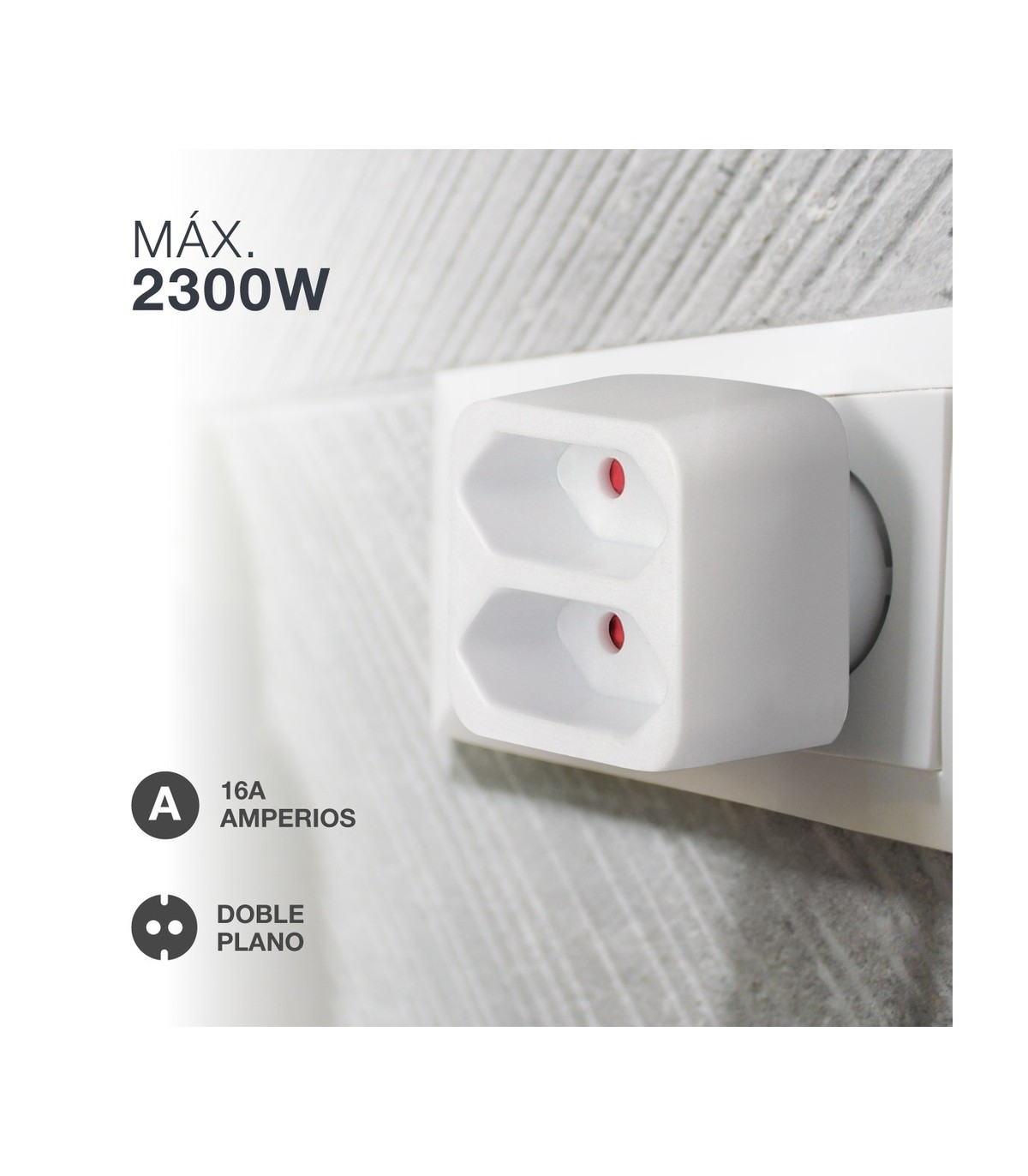 Ladrón Doble Salida Plano 2.5A 250V