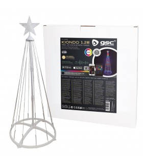 Árbol LED KIONDO Inteligente Bluetooth y Mando 1.2m 24 Funciones IP44 RGB