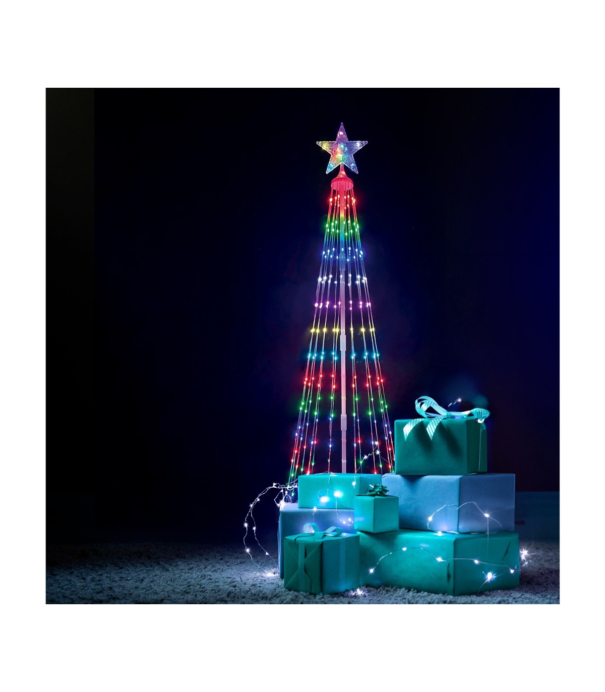 Árbol LED KIONDO Inteligente Bluetooth y Mando 1.2m 24 Funciones IP44 RGB