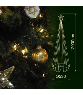 Árbol LED KIONDO Inteligente Bluetooth y Mando 1.2m 24 Funciones IP44 RGB