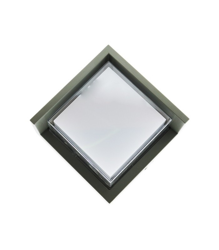 Aplique de pared LED Cinza 12W 840Lm 120º IP54 Gris