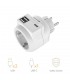 Ladrón base Schuko 16A 250V + 2USB + USB tipo C