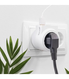 Ladrón base Schuko 16A 250V + 2USB + USB tipo C