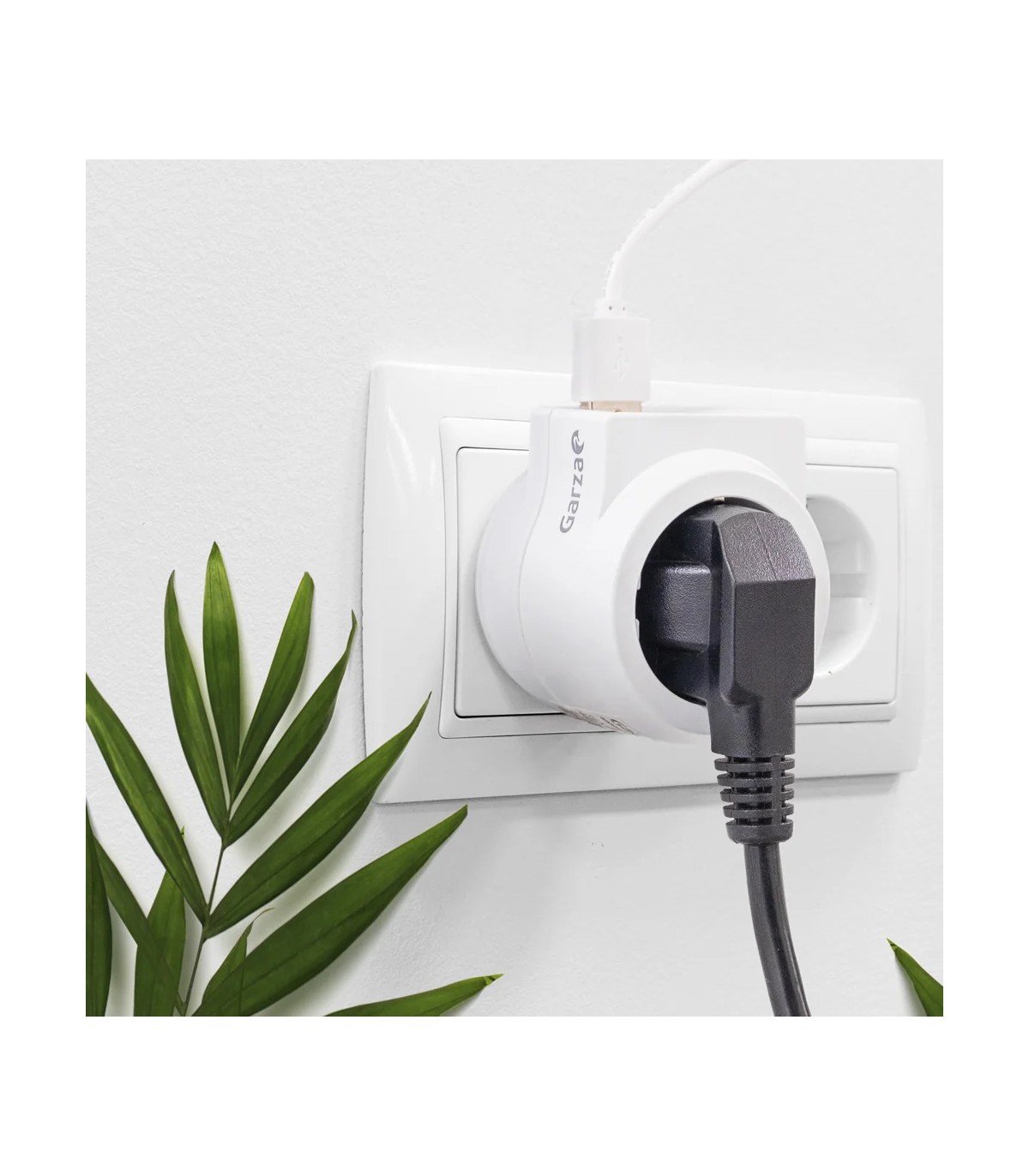 Ladrón base Schuko 16A 250V + 2USB + USB tipo C
