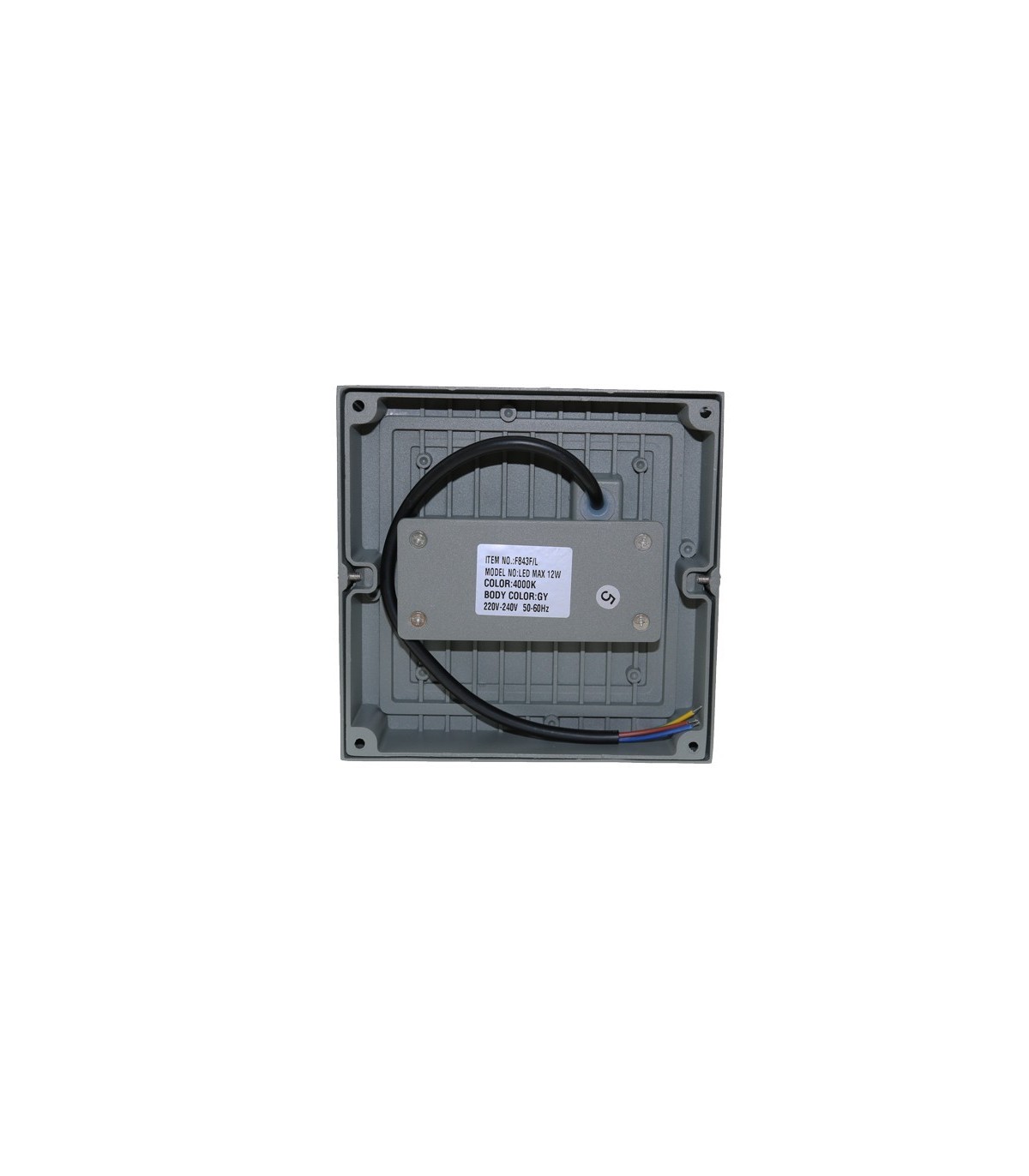 Aplique de pared LED Cinza 12W 840Lm 120º IP54 Gris
